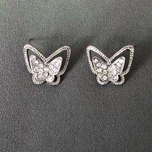 Butterfly jeweled earrings.